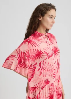 Liu Jo Vestido camisero con estampado de palmeras-Mujer Moda Baño|Vestidos