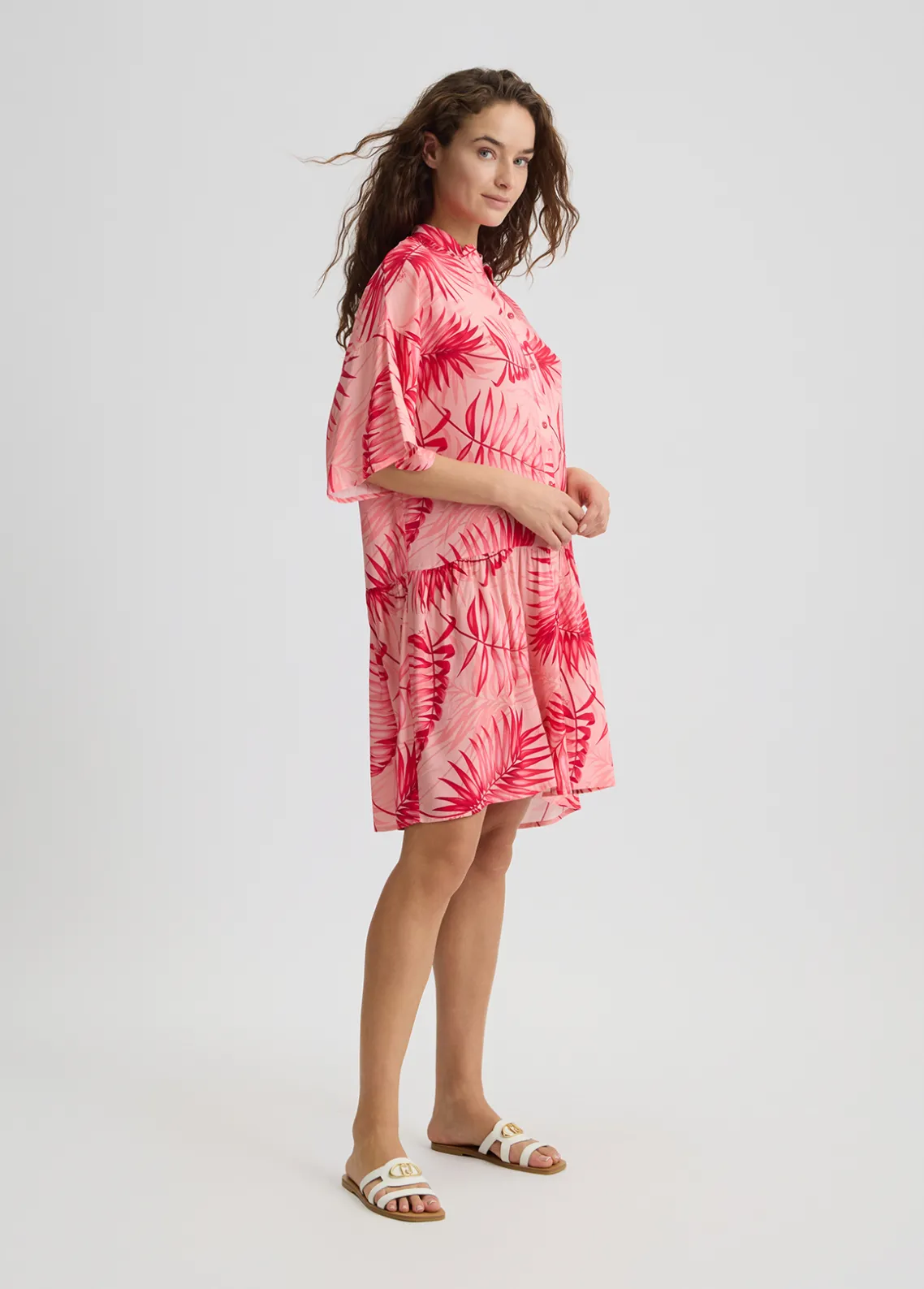Liu Jo Vestido camisero con estampado de palmeras-Mujer Moda Baño|Vestidos