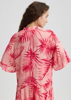 Liu Jo Vestido camisero con estampado de palmeras-Mujer Moda Baño|Vestidos