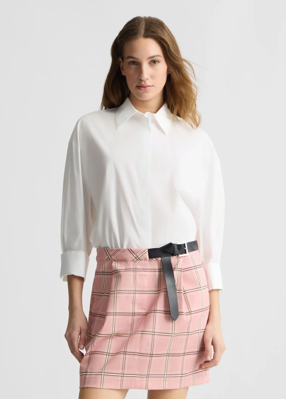 Liu Jo Vestido camisero con falda a cuadros-Mujer Vestidos