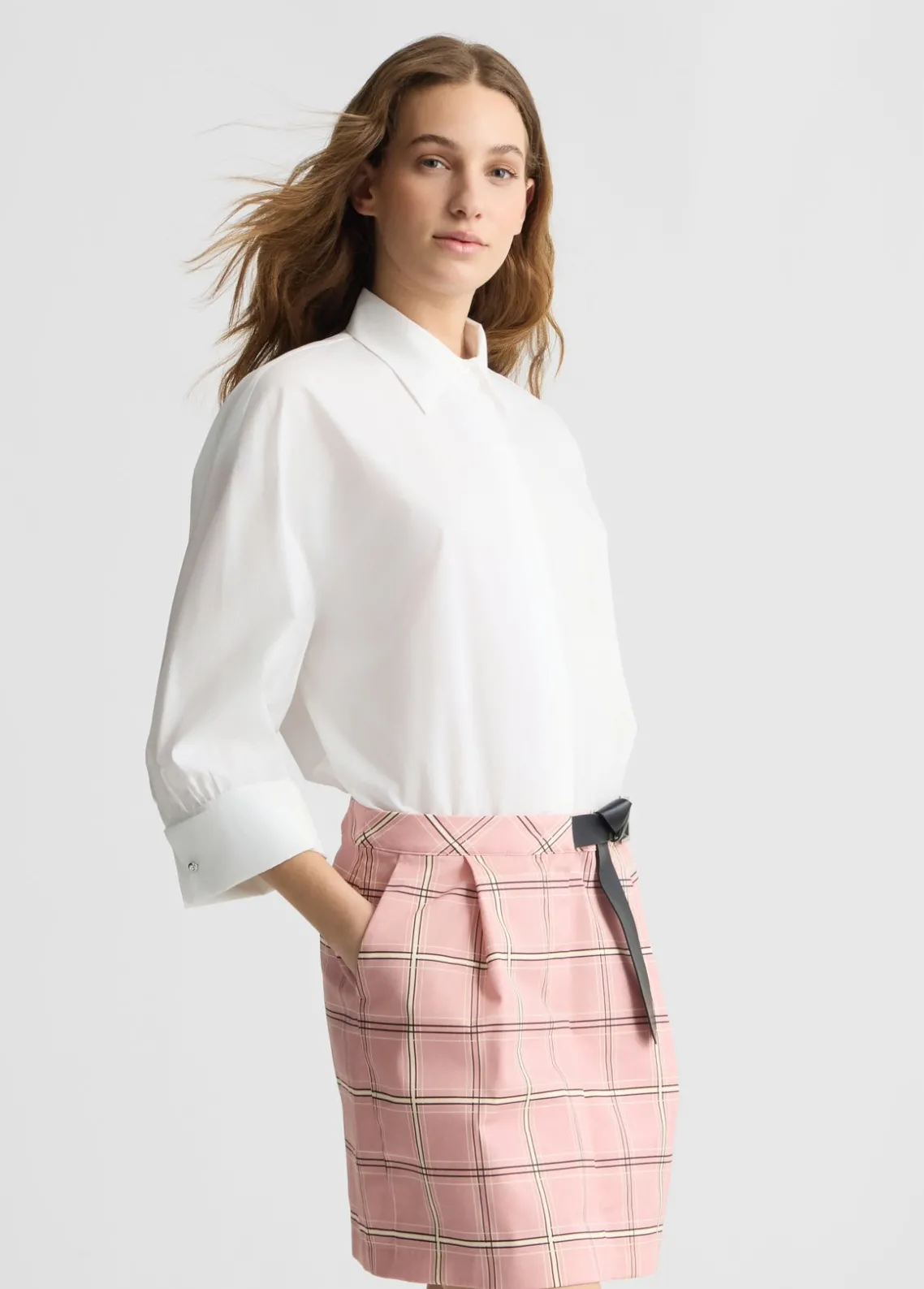 Liu Jo Vestido camisero con falda a cuadros-Mujer Vestidos