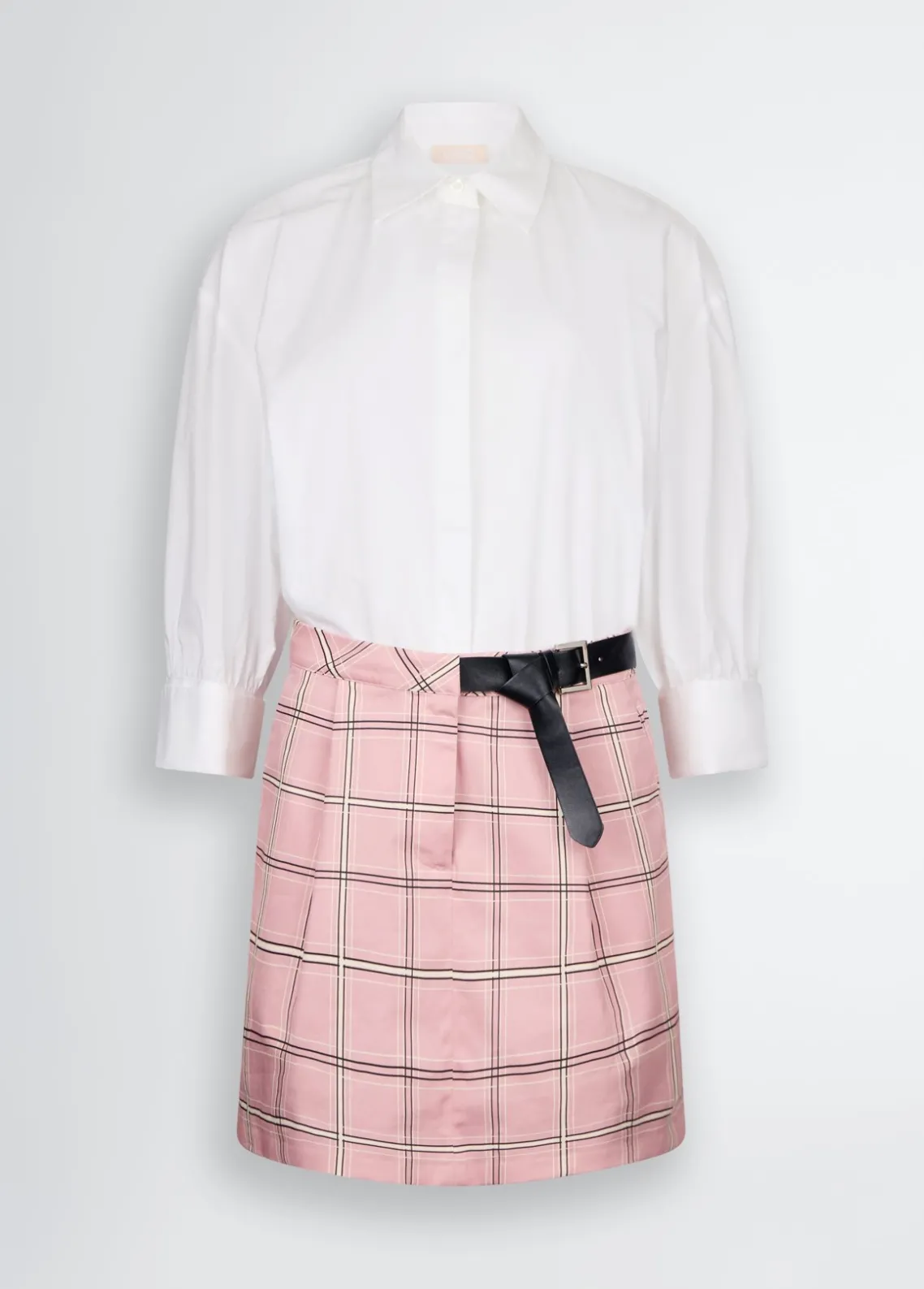 Liu Jo Vestido camisero con falda a cuadros-Mujer Vestidos