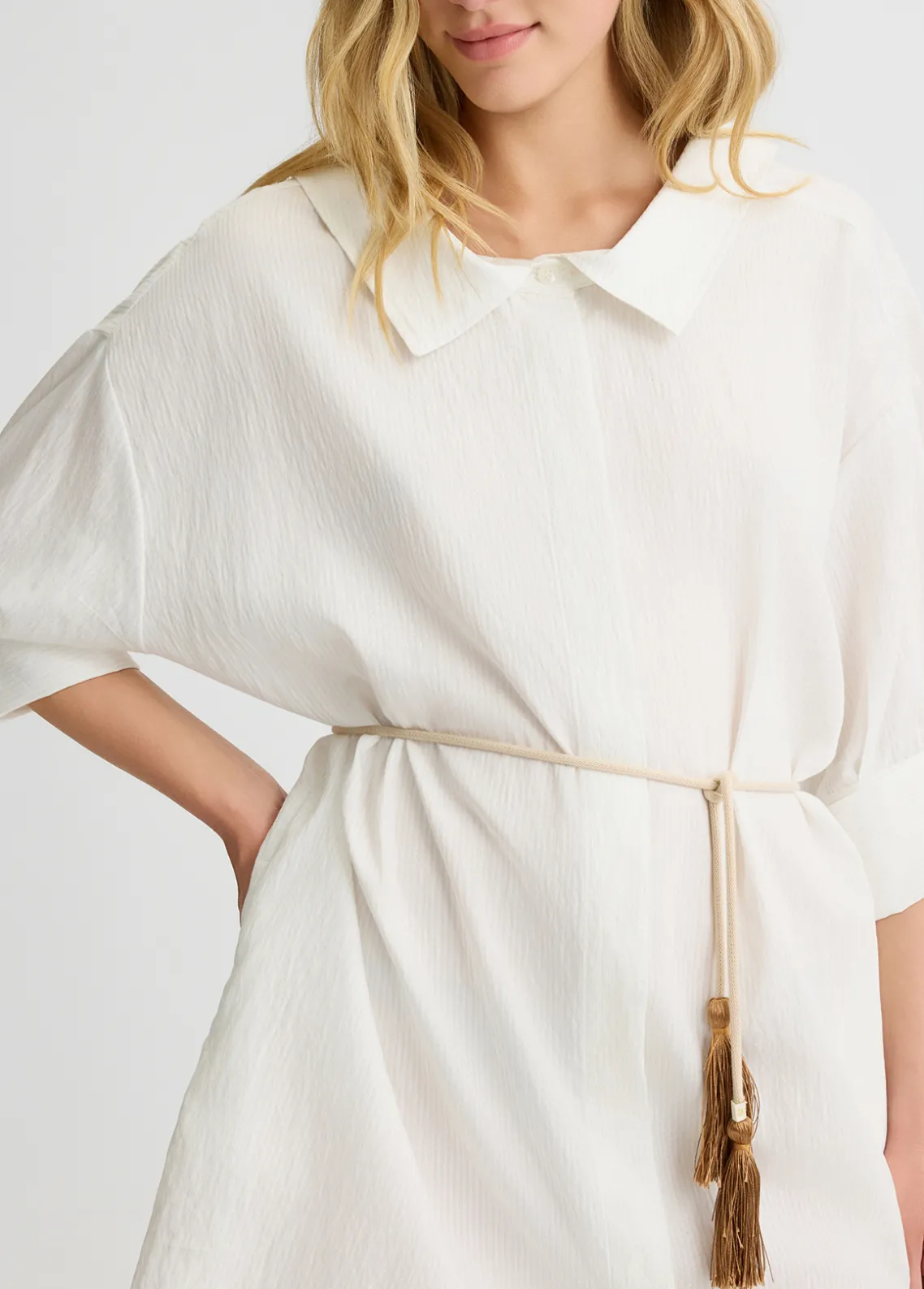 Liu Jo Vestido camisero de algodón a rayas-Mujer Vestidos