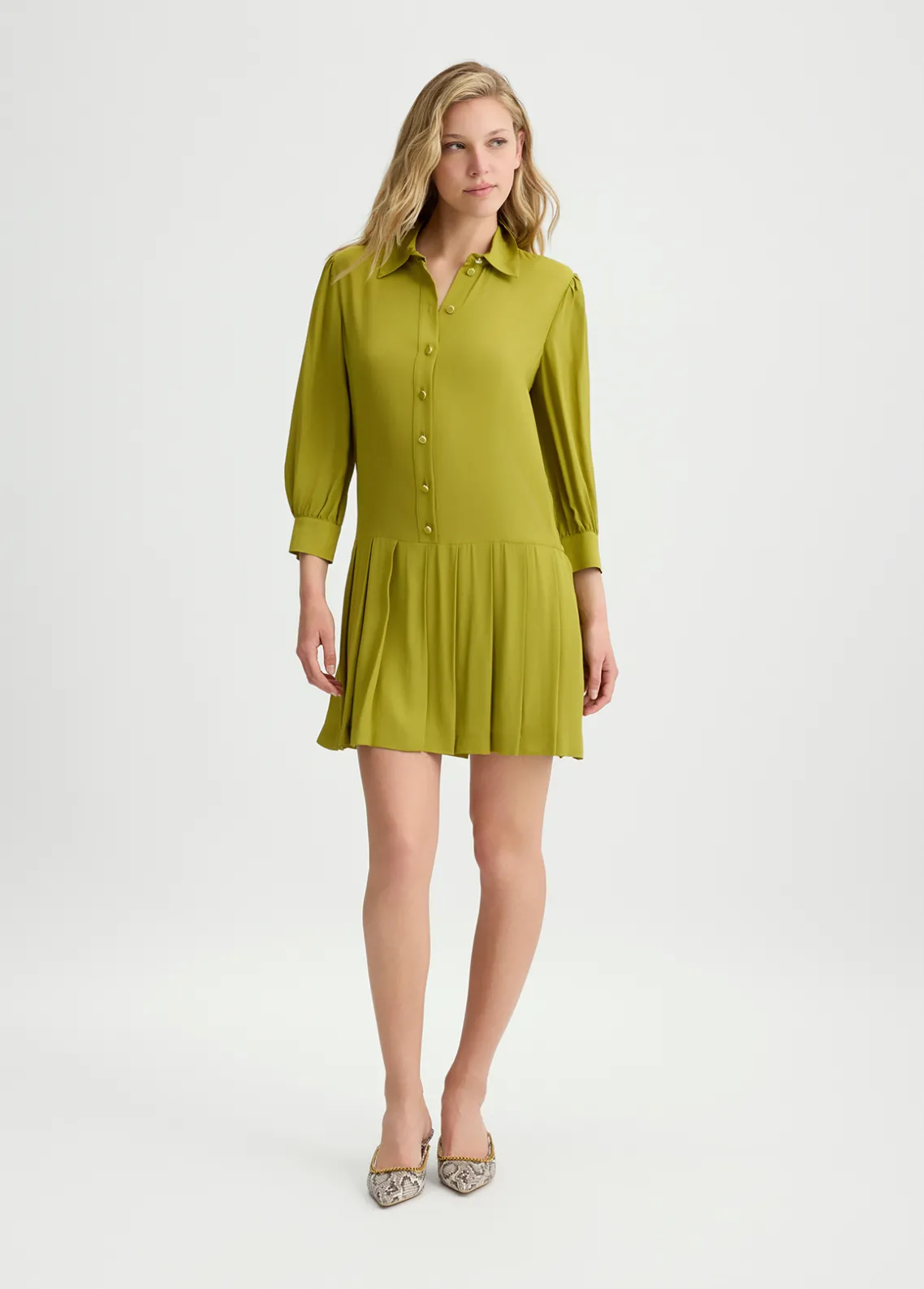 Liu Jo Vestido camisero de crepé de China-Mujer Vestidos