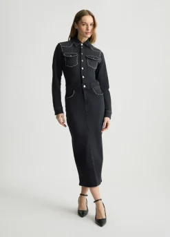 Liu Jo Vestido camisero de denim con tachuelas-Mujer Vestidos