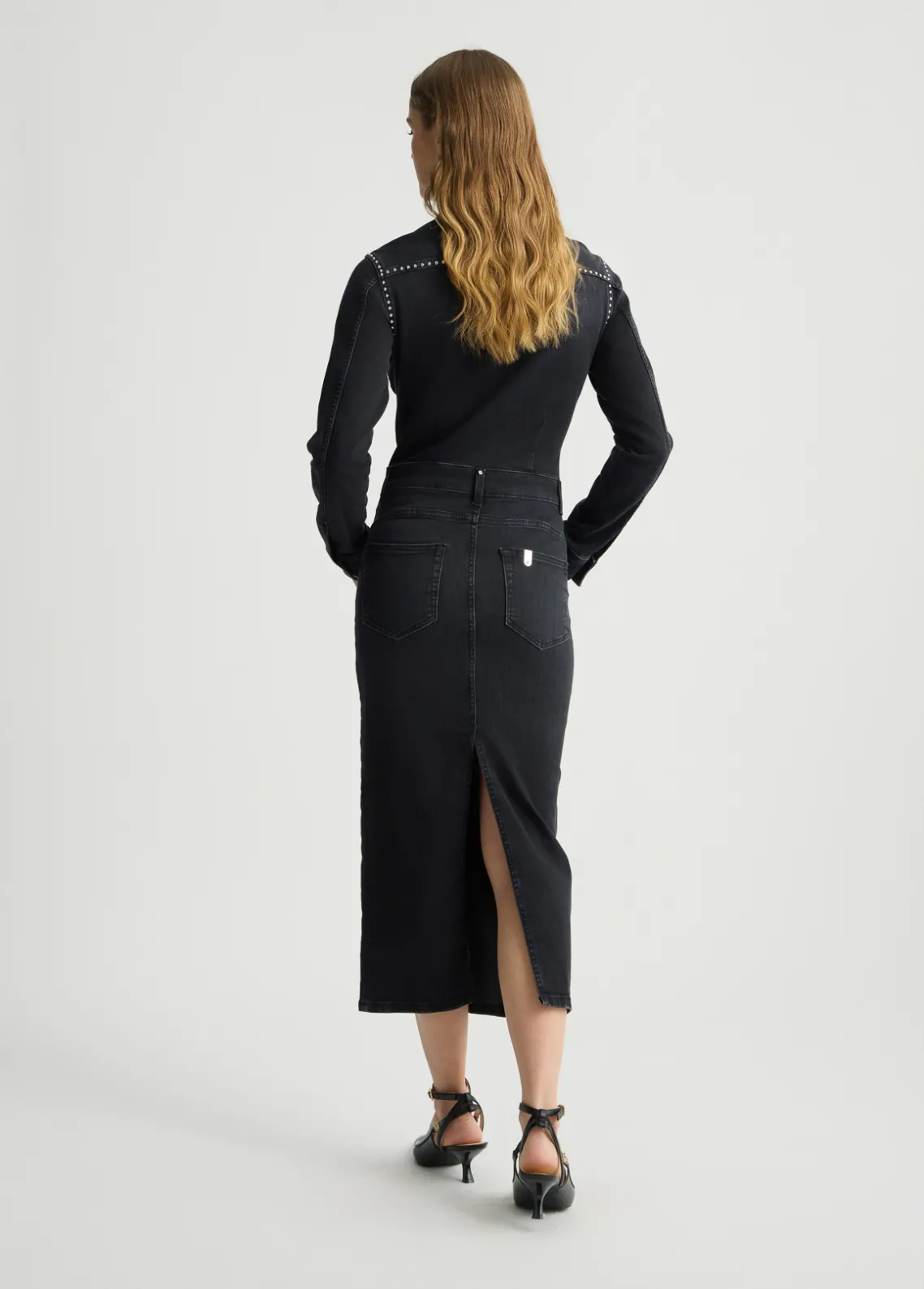 Liu Jo Vestido camisero de denim con tachuelas-Mujer Vestidos