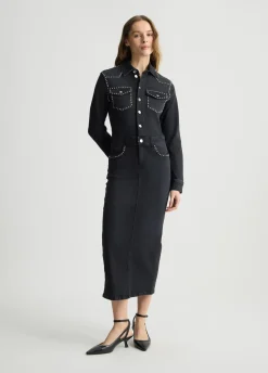 Liu Jo Vestido camisero de denim con tachuelas-Mujer Vestidos