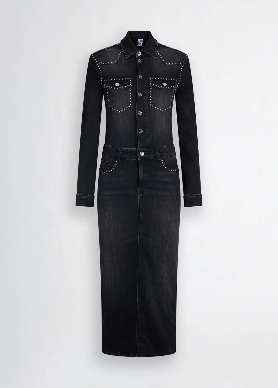 Liu Jo Vestido camisero de denim con tachuelas-Mujer Vestidos