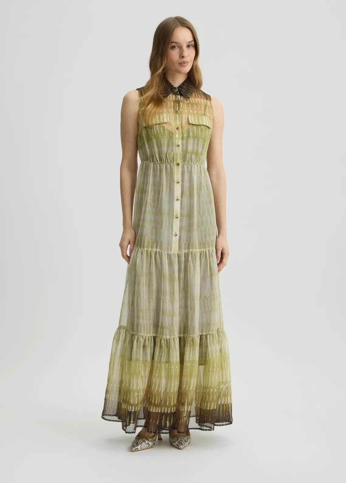 Liu Jo Vestido camisero de gasa estampada-Mujer Vestidos