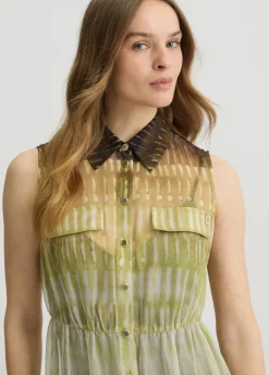 Liu Jo Vestido camisero de gasa estampada-Mujer Vestidos