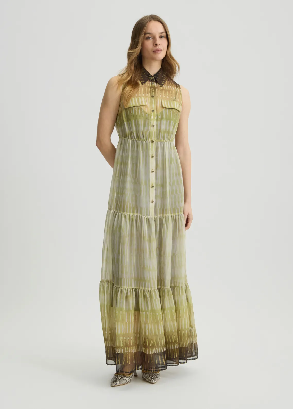Liu Jo Vestido camisero de gasa estampada-Mujer Vestidos