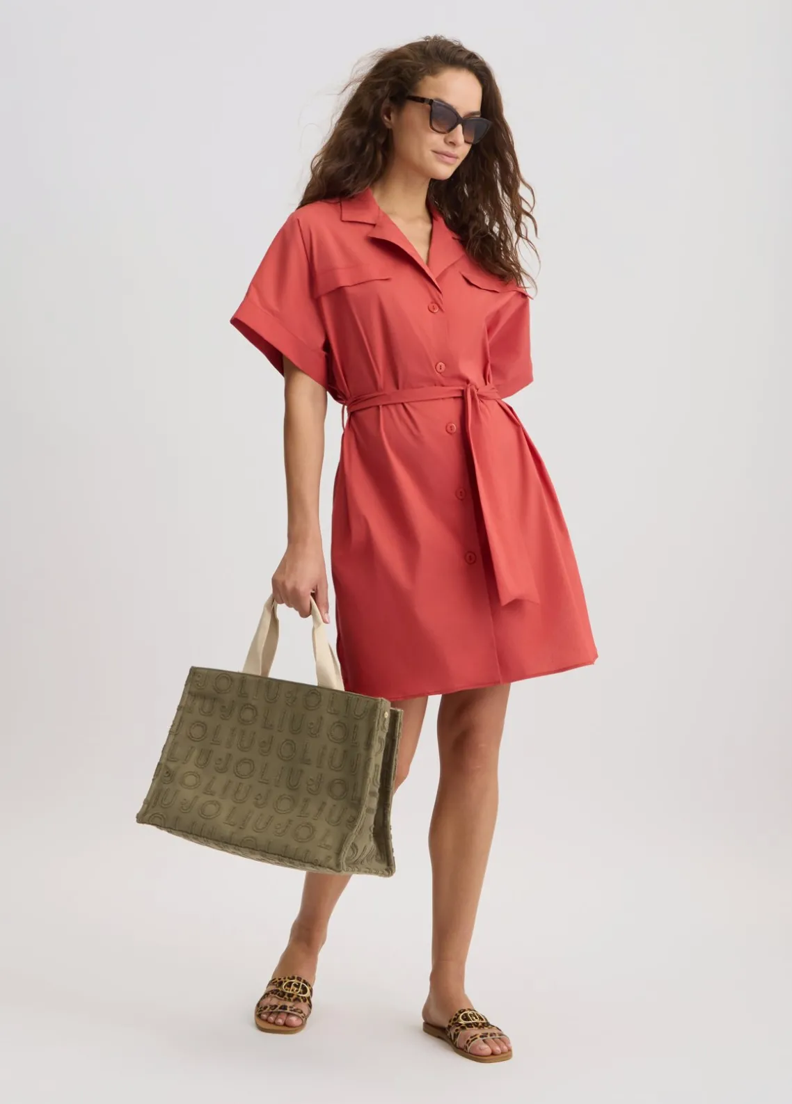 Liu Jo Vestido camisero en algodón-Mujer Moda Baño|Vestidos