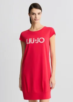 Liu Jo Vestido con logotipo y strass-Mujer Moda Baño|Vestidos