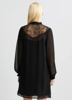 Liu Jo Vestido corto con inserción de encaje-Mujer Vestidos