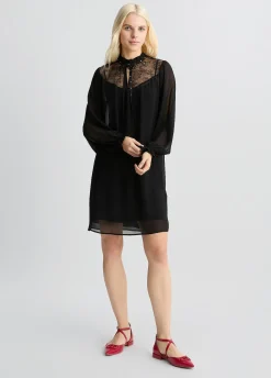 Liu Jo Vestido corto con inserción de encaje-Mujer Vestidos