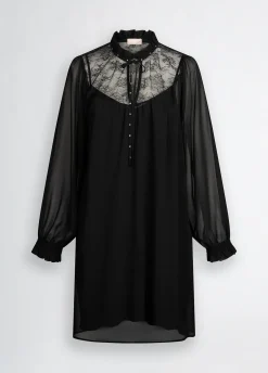 Liu Jo Vestido corto con inserción de encaje-Mujer Vestidos