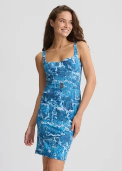 Liu Jo Vestido corto efecto denim-Mujer Moda Baño|Vestidos
