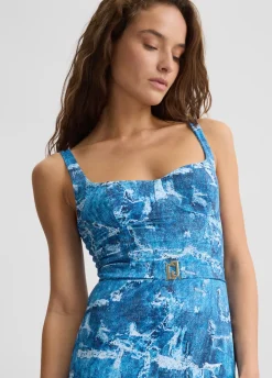 Liu Jo Vestido corto efecto denim-Mujer Moda Baño|Vestidos