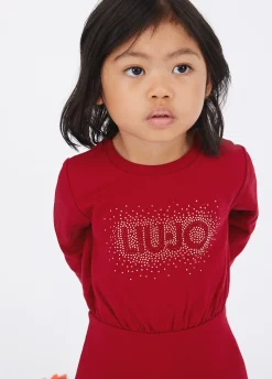 Liu Jo Vestido de felpa con logotipo y strass- Vestidos Y Enterizos