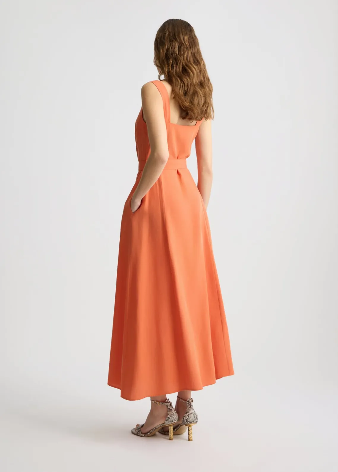 Liu Jo Vestido de lino con cinturón-Mujer Vestidos