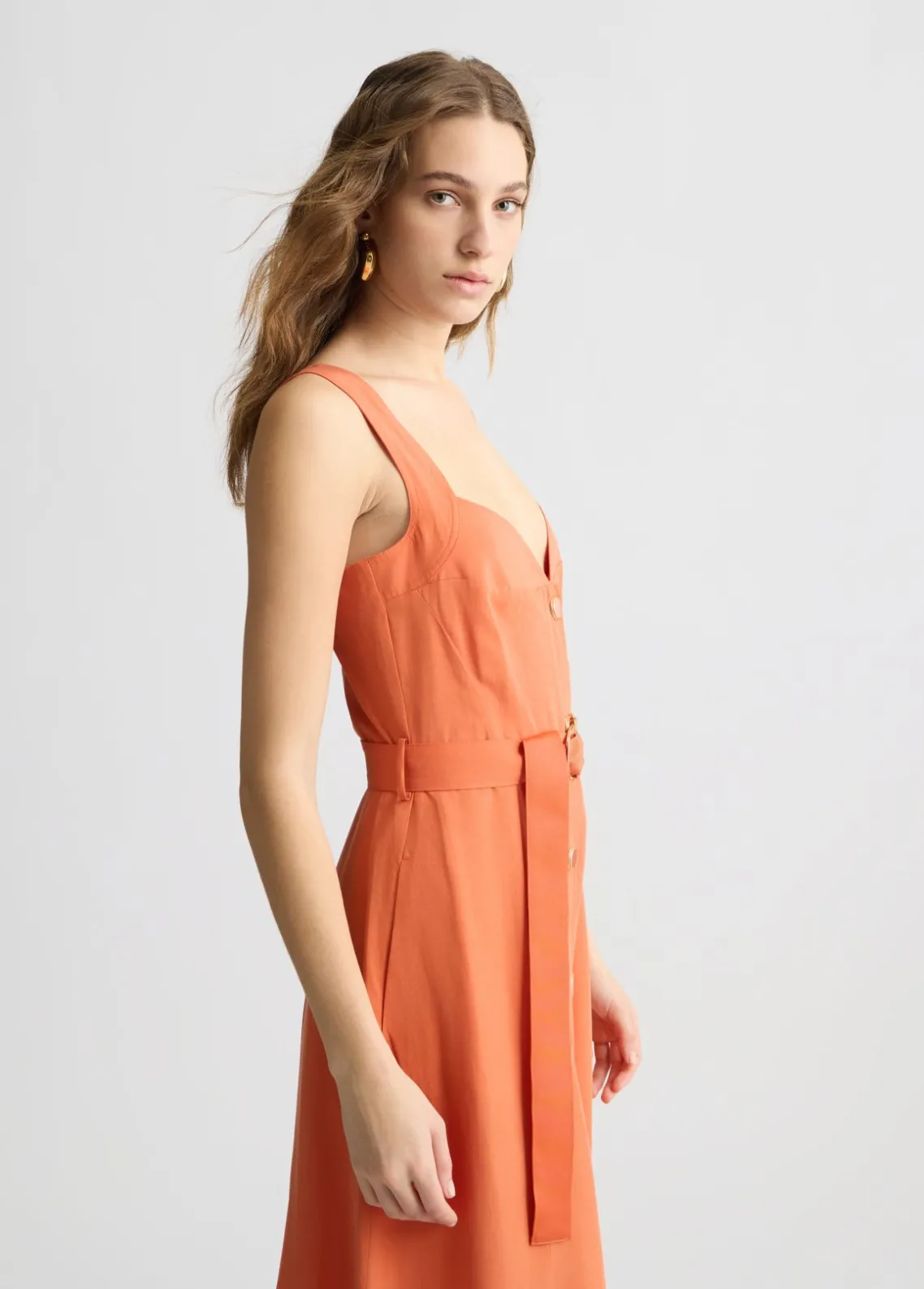 Liu Jo Vestido de lino con cinturón-Mujer Vestidos