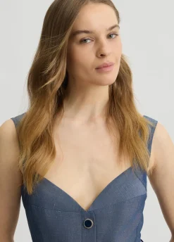 Liu Jo Vestido de lino con cinturón-Mujer Vestidos