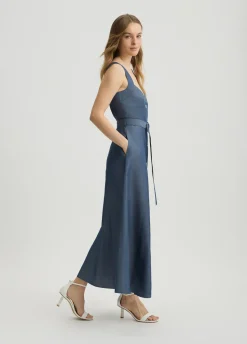 Liu Jo Vestido de lino con cinturón-Mujer Vestidos