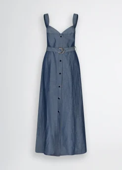 Liu Jo Vestido de lino con cinturón-Mujer Vestidos