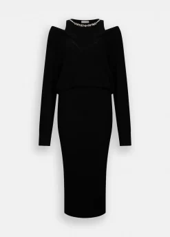 Liu Jo Vestido de punto con bordados de pedrería-Mujer Vestidos