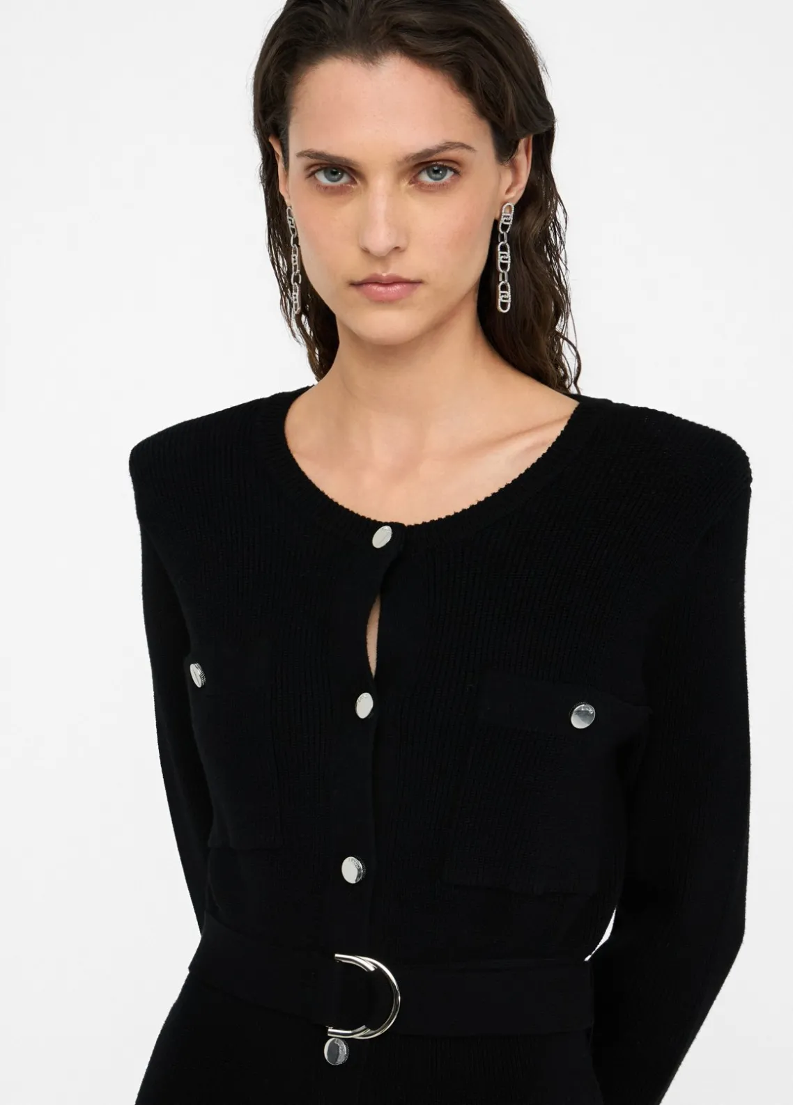 Liu Jo Vestido de punto con tirantes acolchados-Mujer Cárdigans Y Jerséis|Vestidos