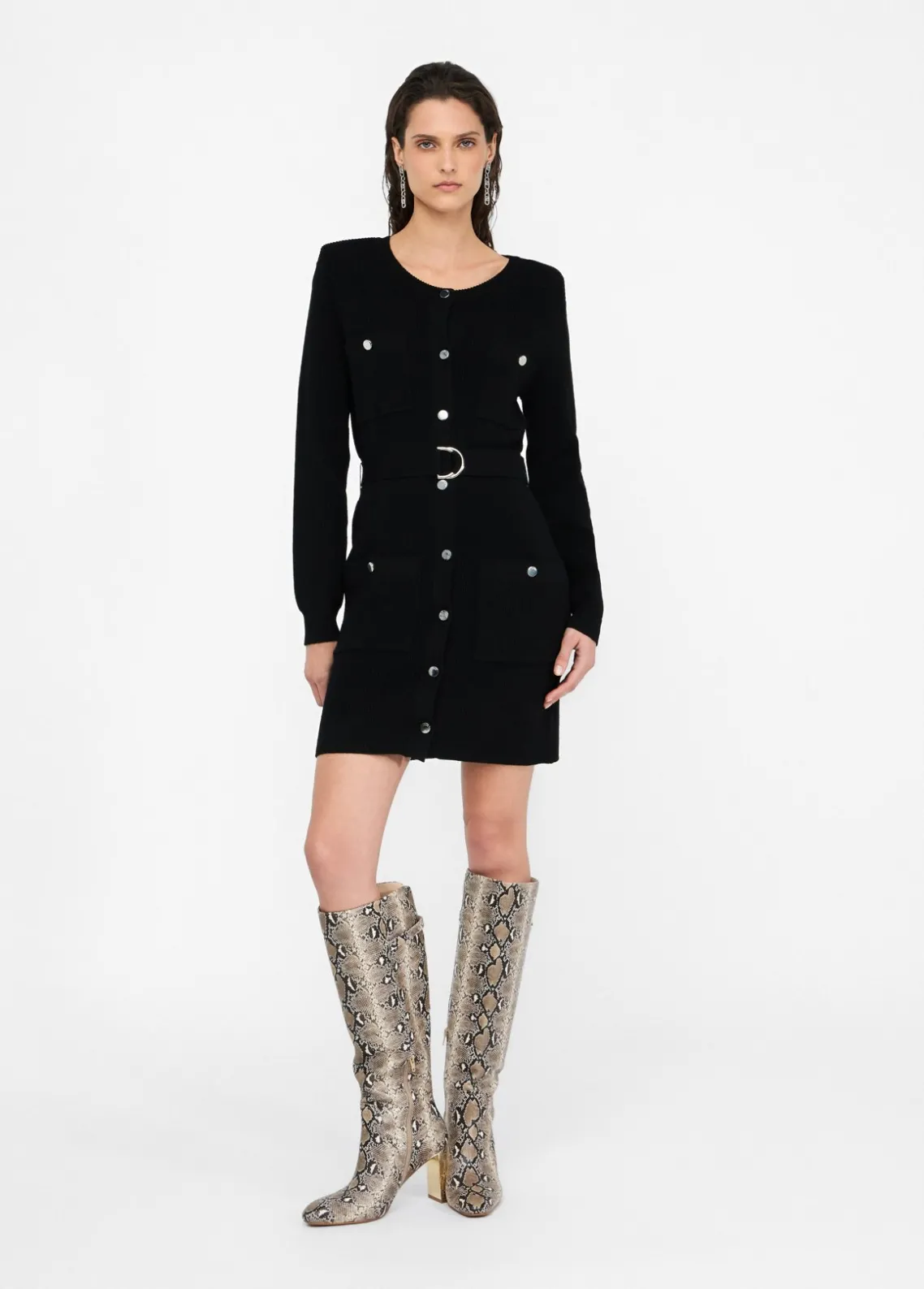 Liu Jo Vestido de punto con tirantes acolchados-Mujer Cárdigans Y Jerséis|Vestidos