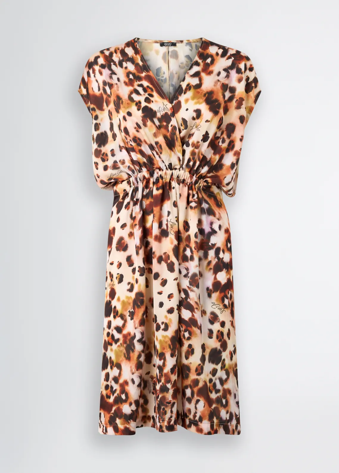Liu Jo Vestido de raso con estampado animal-Mujer Moda Baño