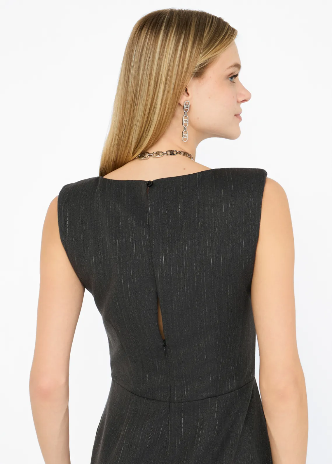 Liu Jo Vestido de raya diplomática con encaje-Mujer Vestidos