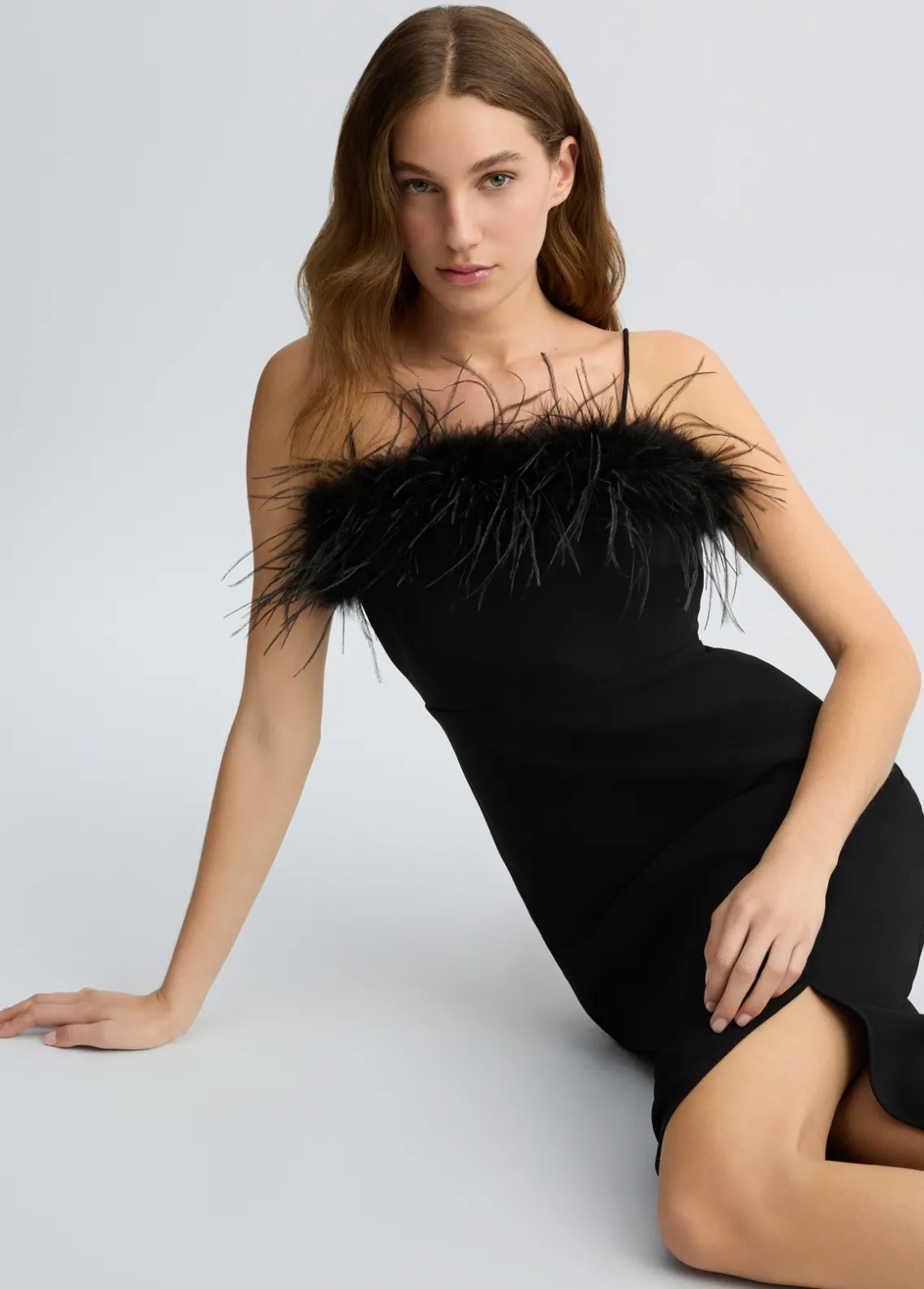 Liu Jo Vestido elegante con plumas-Mujer Ceremonia|Vestidos