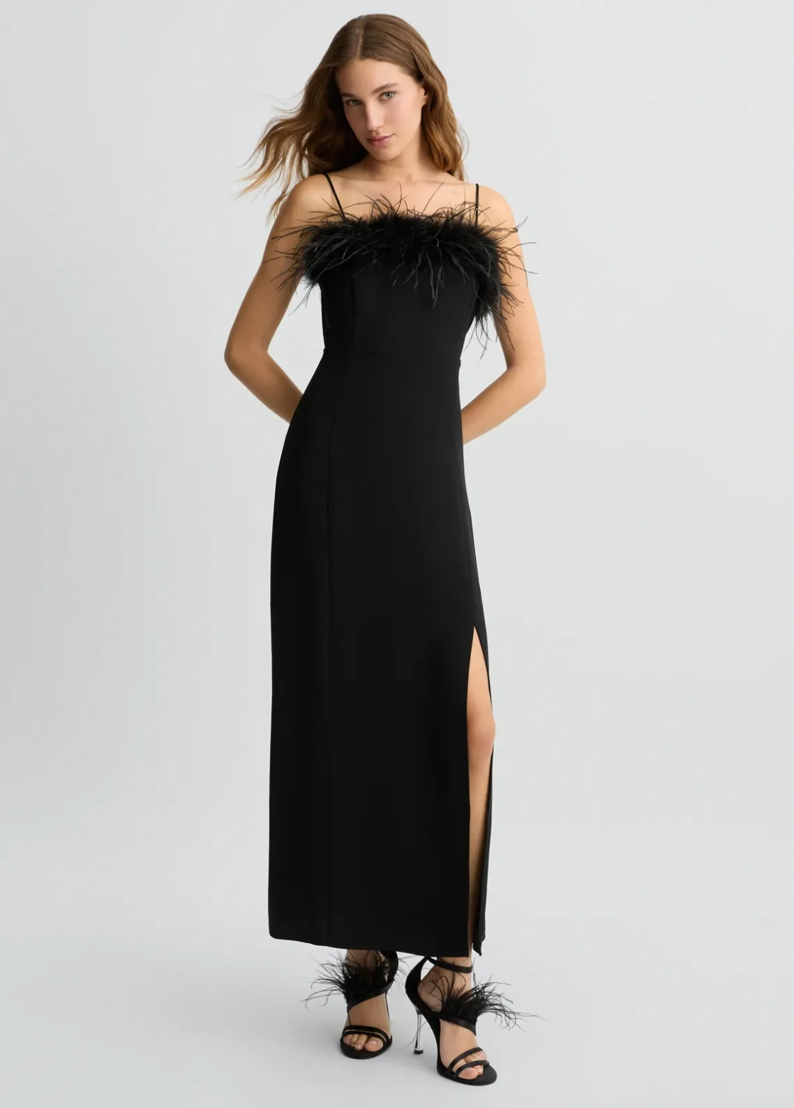 Liu Jo Vestido elegante con plumas-Mujer Ceremonia|Vestidos