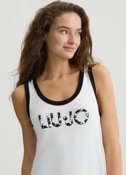 Liu Jo Vestido largo con logotipo-Mujer Moda Baño|Vestidos