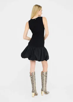Liu Jo Vestido largo de punto y popelina-Mujer Cárdigans Y Jerséis|Vestidos