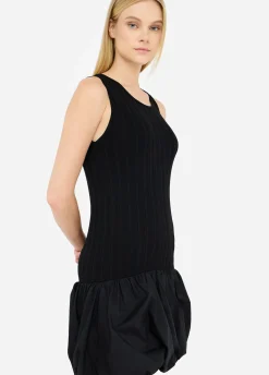 Liu Jo Vestido largo de punto y popelina-Mujer Cárdigans Y Jerséis|Vestidos