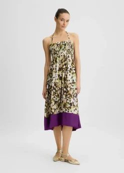 Liu Jo Vestido midi de satén estampado-Mujer Moda Baño|Faldas