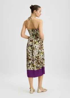 Liu Jo Vestido midi de satén estampado-Mujer Moda Baño|Faldas