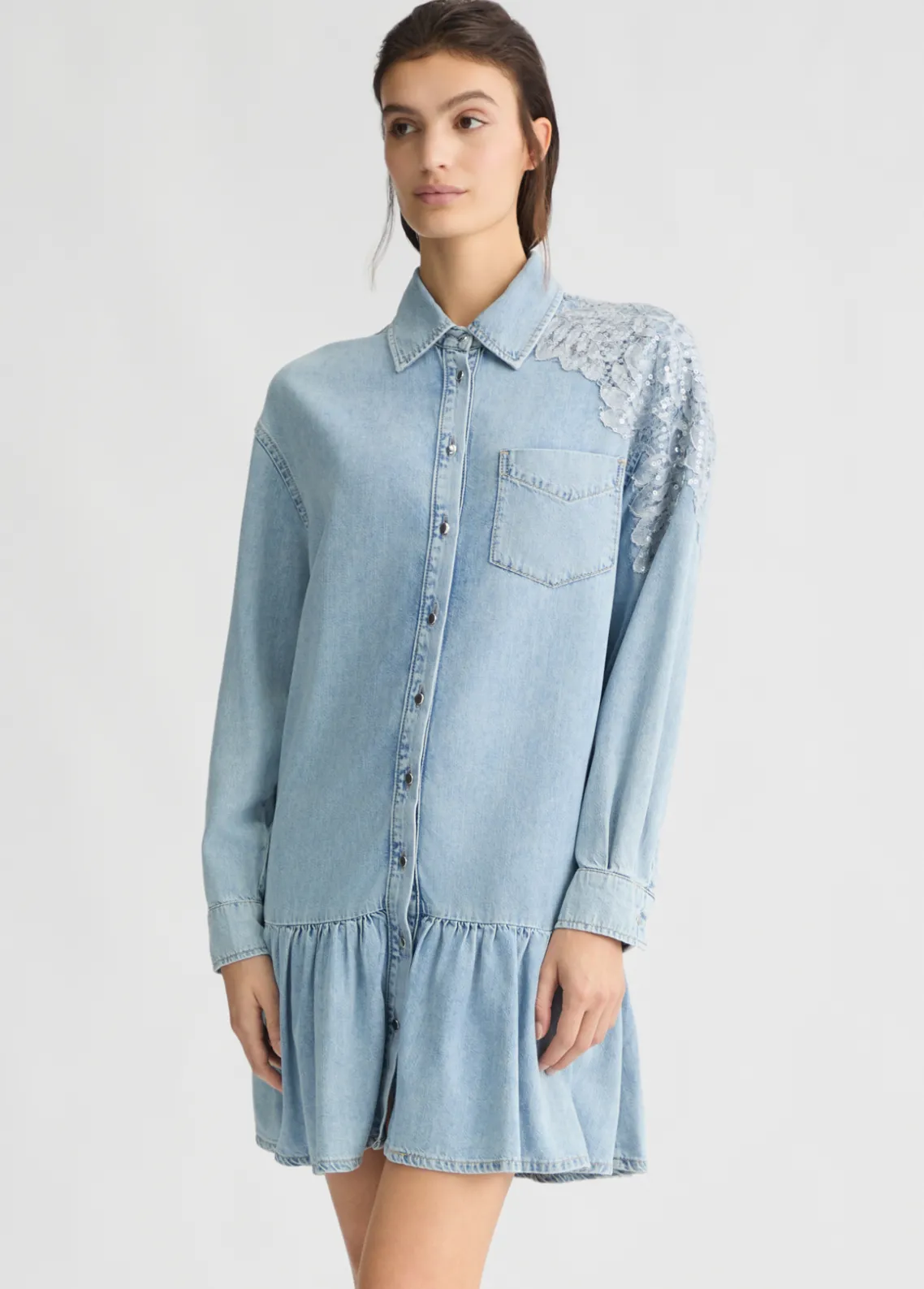 Liu Jo Vestido vaquero con encaje-Mujer Vestidos