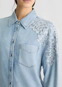 Liu Jo Vestido vaquero con encaje-Mujer Vestidos
