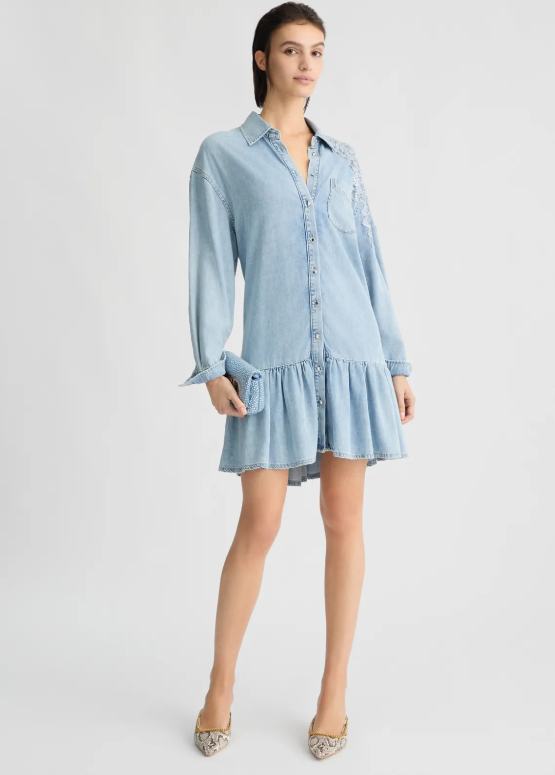 Liu Jo Vestido vaquero con encaje-Mujer Vestidos