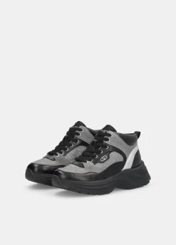 Liu Jo Zapatillas altas de brillos y malla-Mujer Sneakers