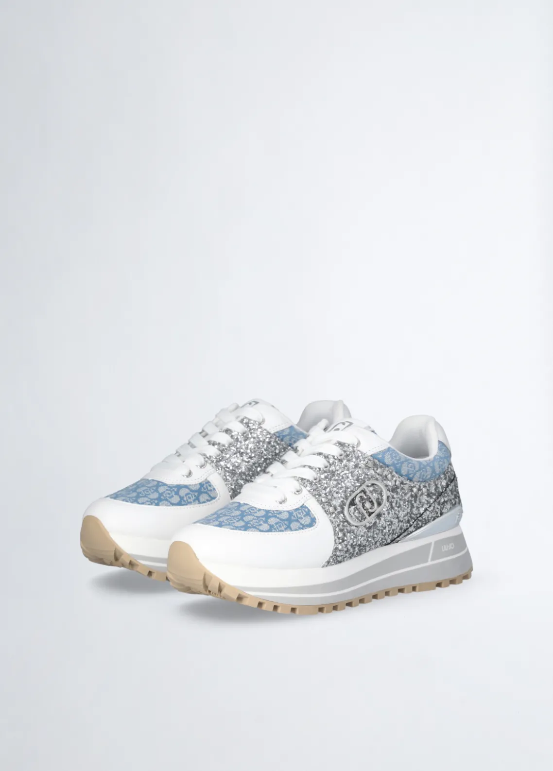 Liu Jo Zapatillas con brillos y monograma-Mujer Sneakers
