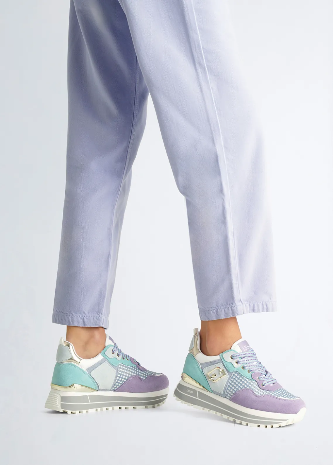 Liu Jo Zapatillas de ante y malla con plataforma-Mujer Sneakers