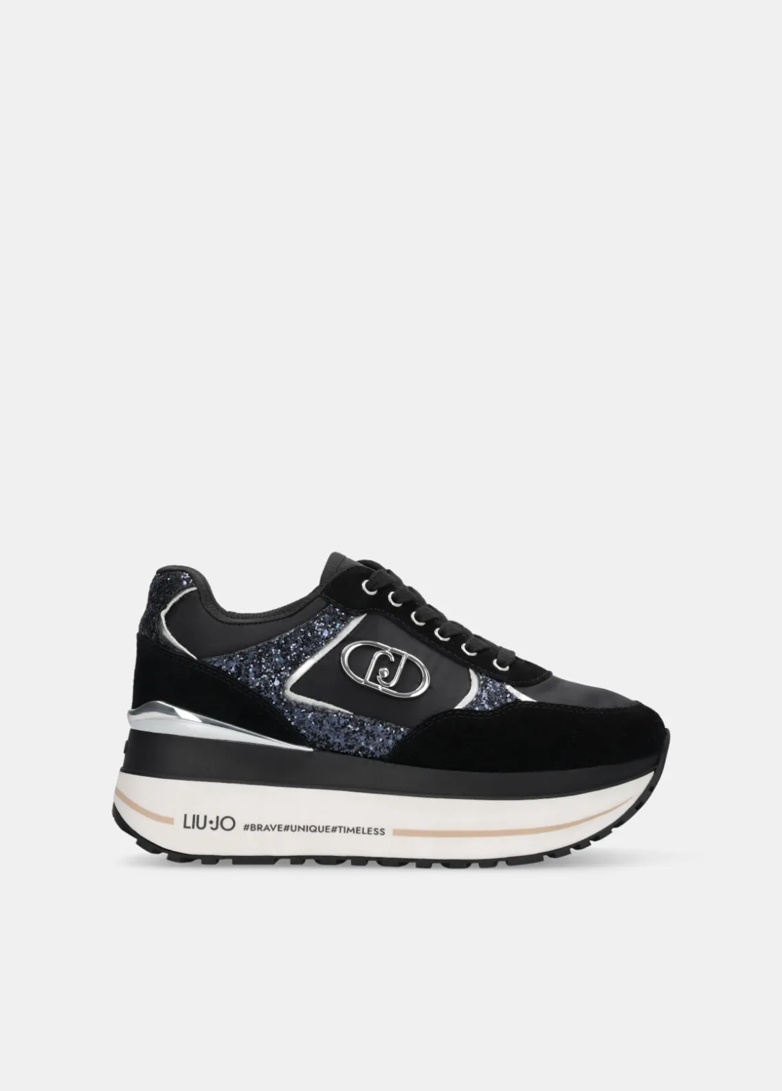 Liu Jo Zapatillas de brillos y nailon con plataforma alta-Mujer Sneakers