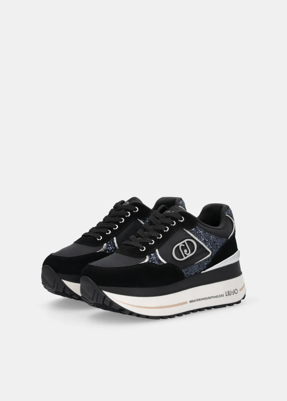 Liu Jo Zapatillas de brillos y nailon con plataforma alta-Mujer Sneakers