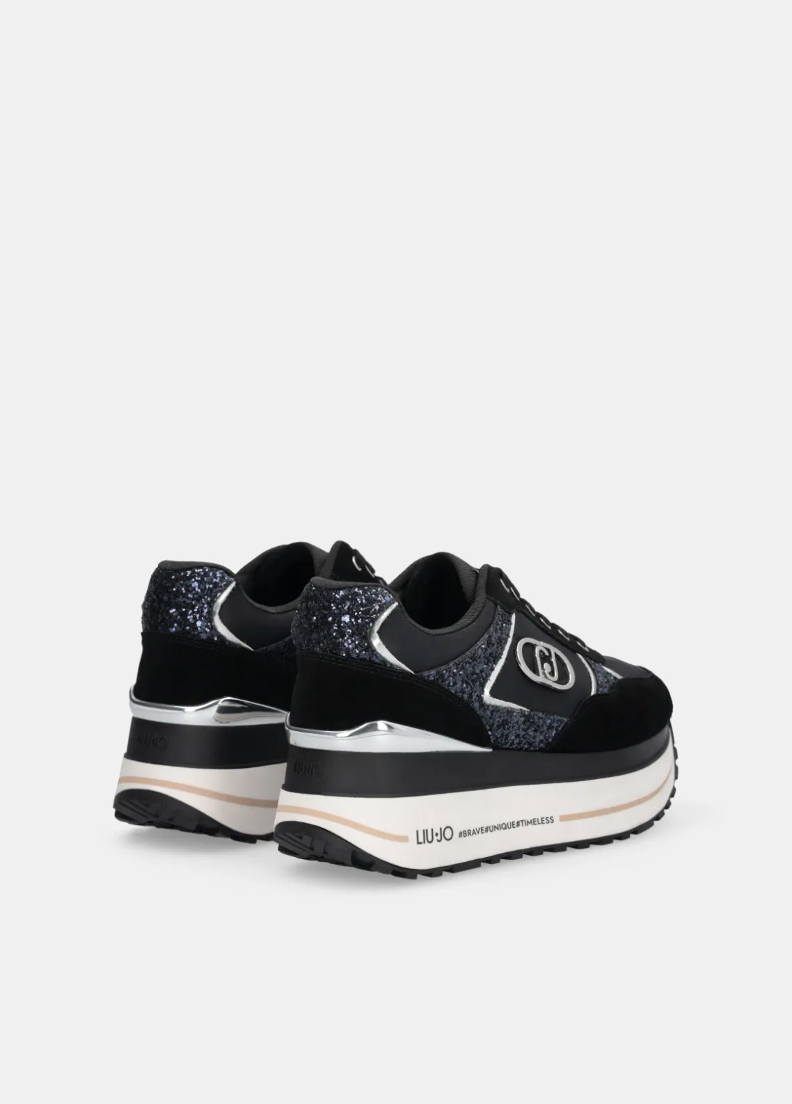 Liu Jo Zapatillas de brillos y nailon con plataforma alta-Mujer Sneakers