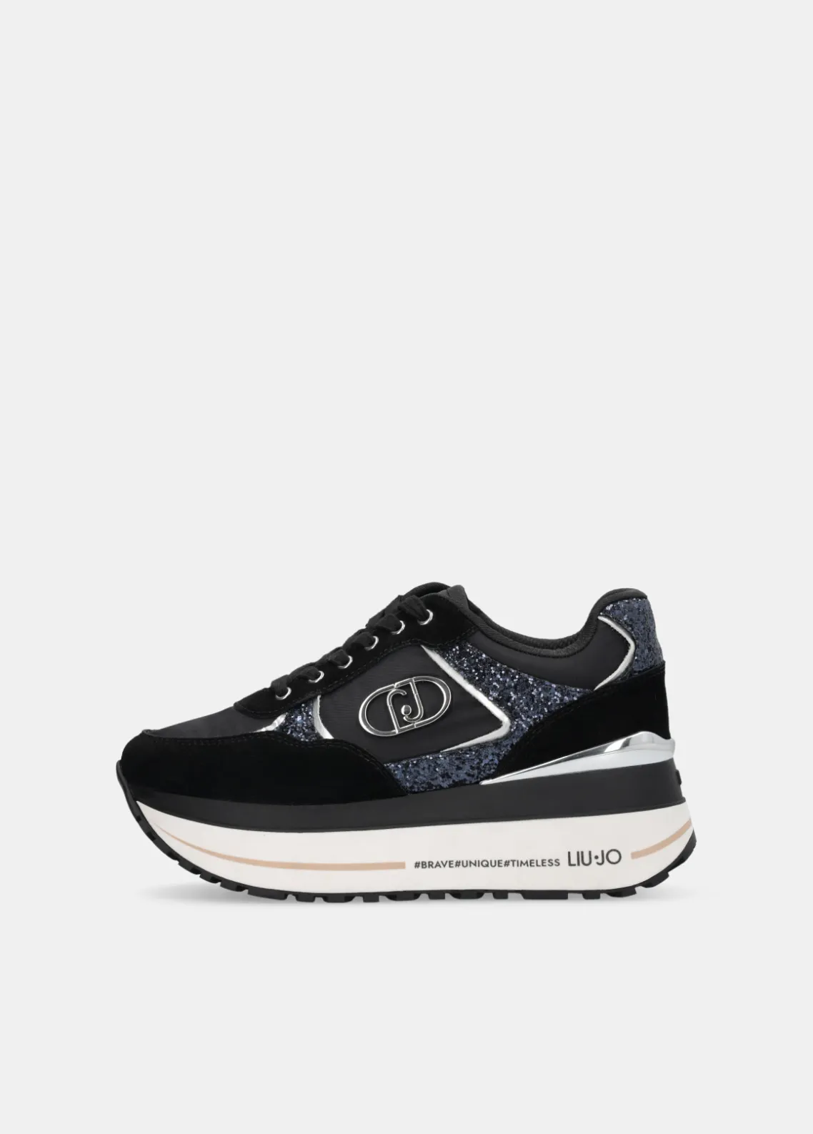 Liu Jo Zapatillas de brillos y nailon con plataforma alta-Mujer Sneakers